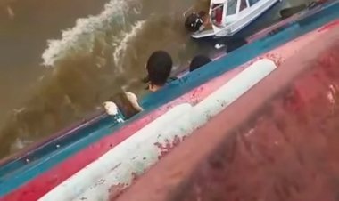Lancha afunda após colisão com balsa no Rio Amazonas, em Santarém