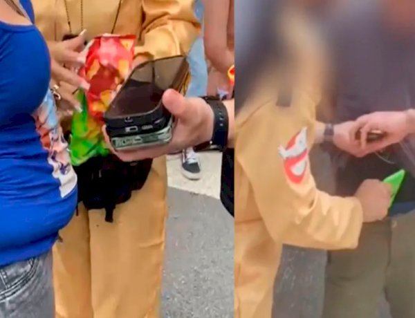 Policiais fantasiados de Caça-Fantasmas prendem casal durante bloco em SP